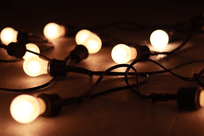 String of Light Bulbs — Yellow, Warm