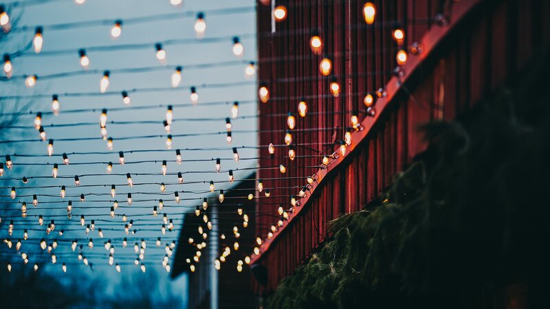String of Lights at Dusk