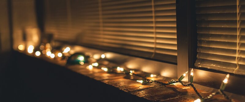 String of Lights on Windowsill