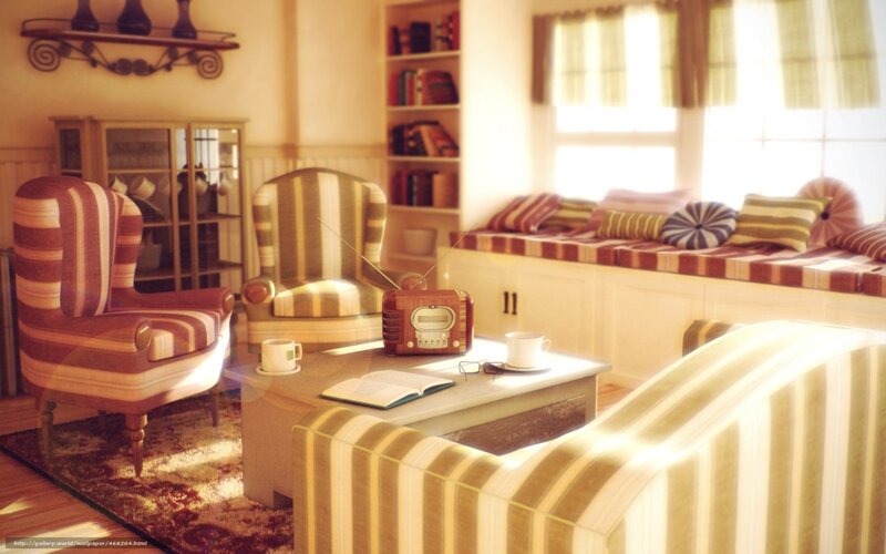Striped Armchairs in Living Room