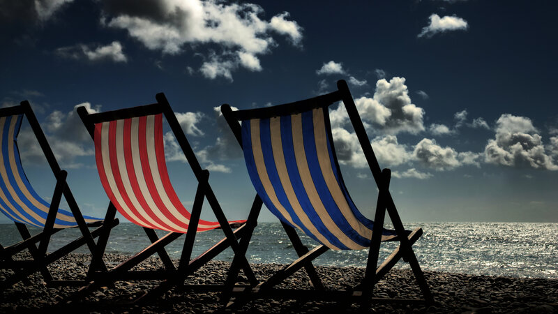 Striped Beach Chairs — Blue
