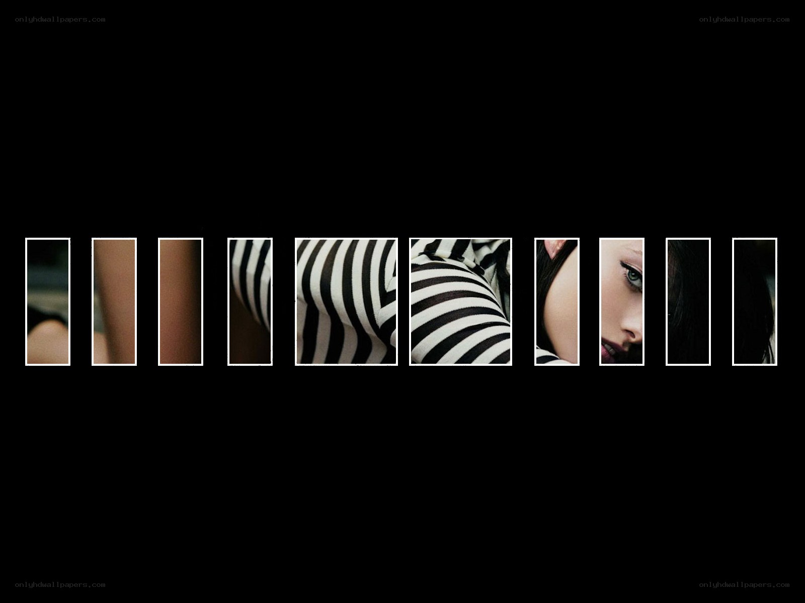 striped fabric and face collage