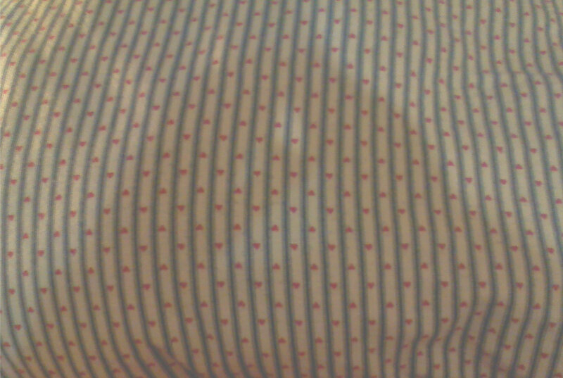 Striped Fabric with Hearts