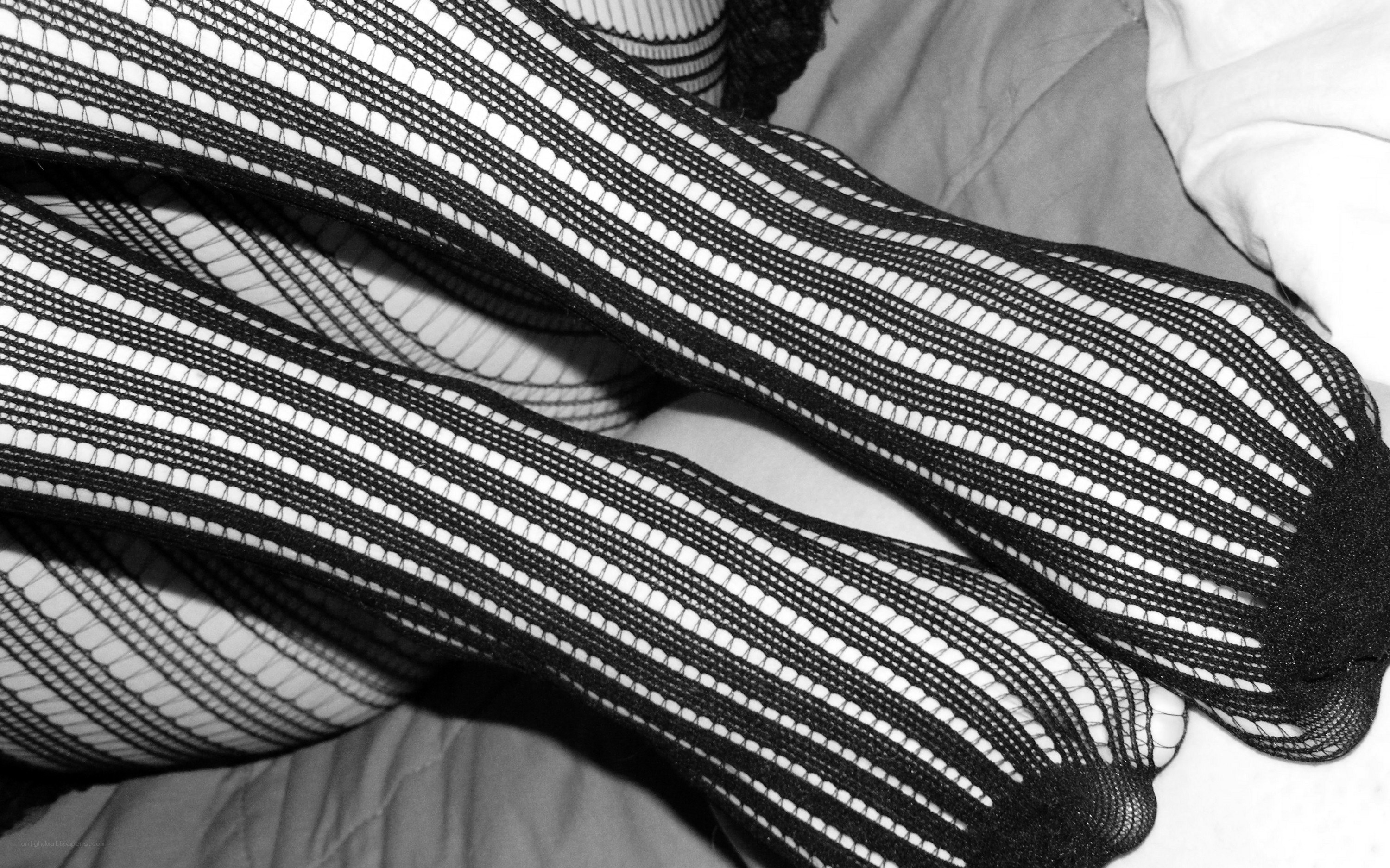 striped fishnet stockings