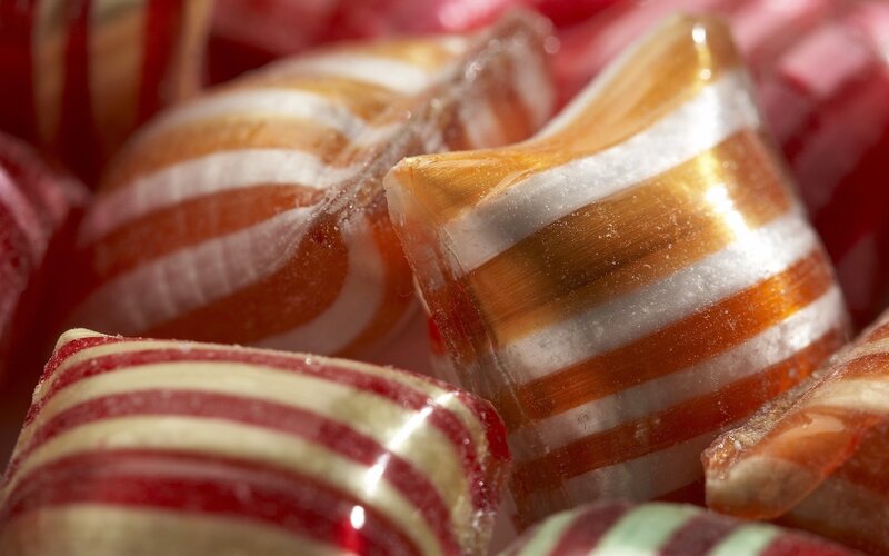 Striped Hard Candies — Red
