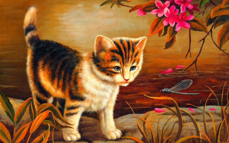 Striped Kitten — Brown