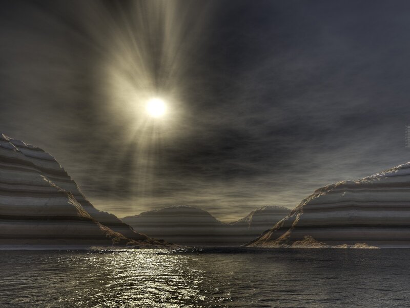 Striped Mountains and Water