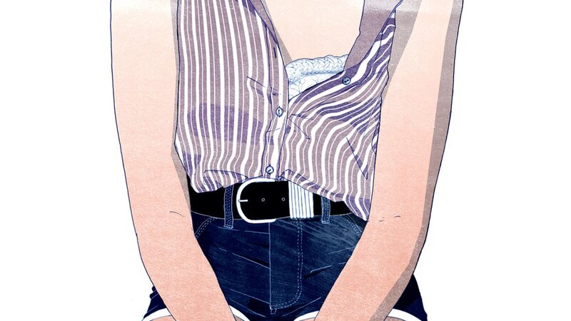 striped shirt and jeans