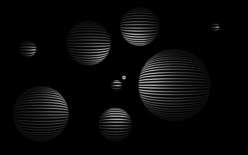 striped spheres in space
