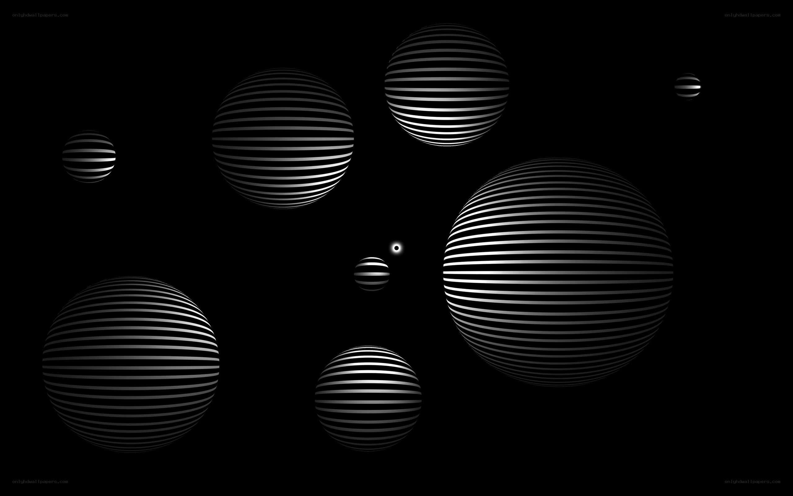 striped spheres in space