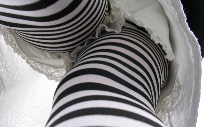 striped tights and lace