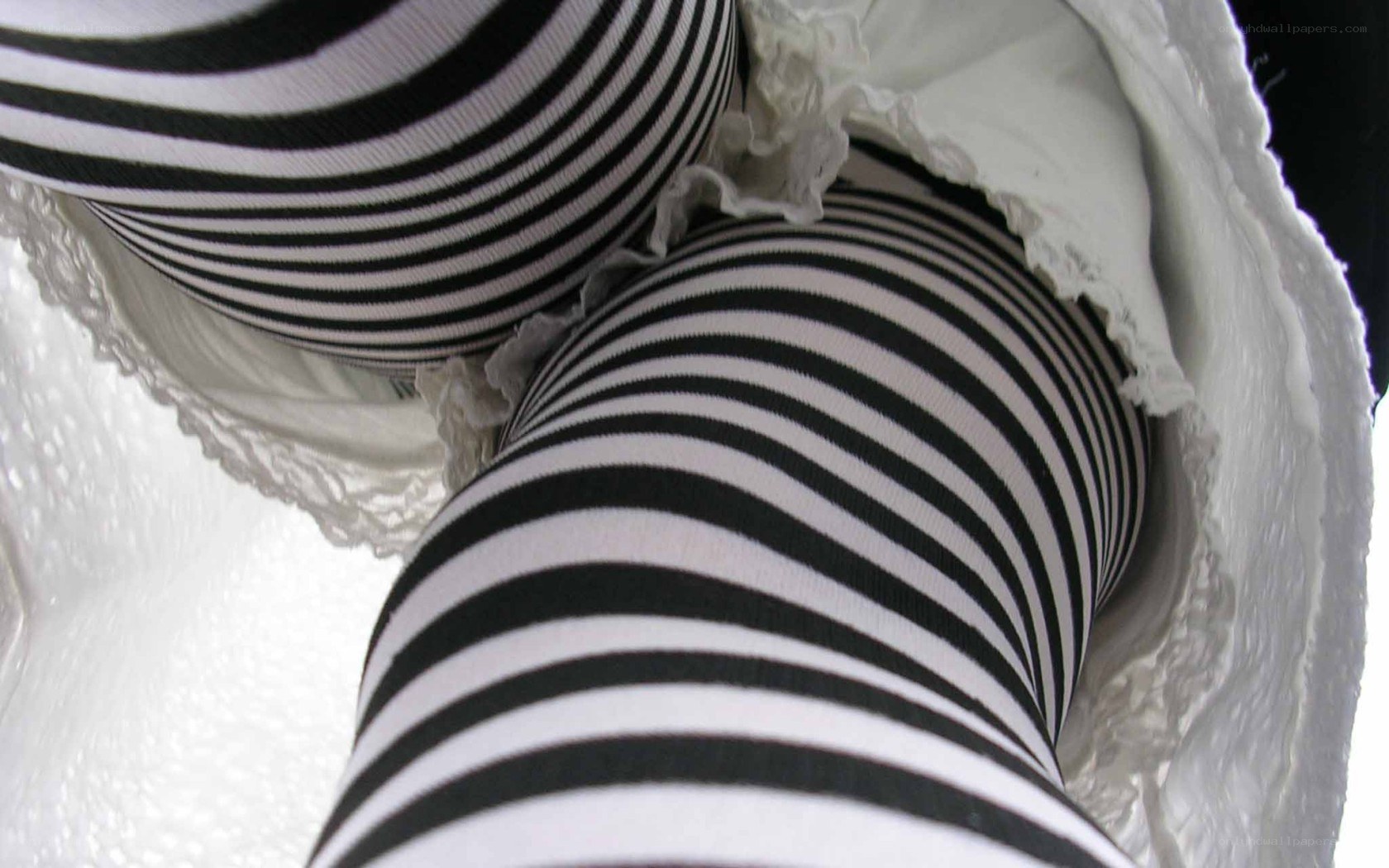 striped tights and lace