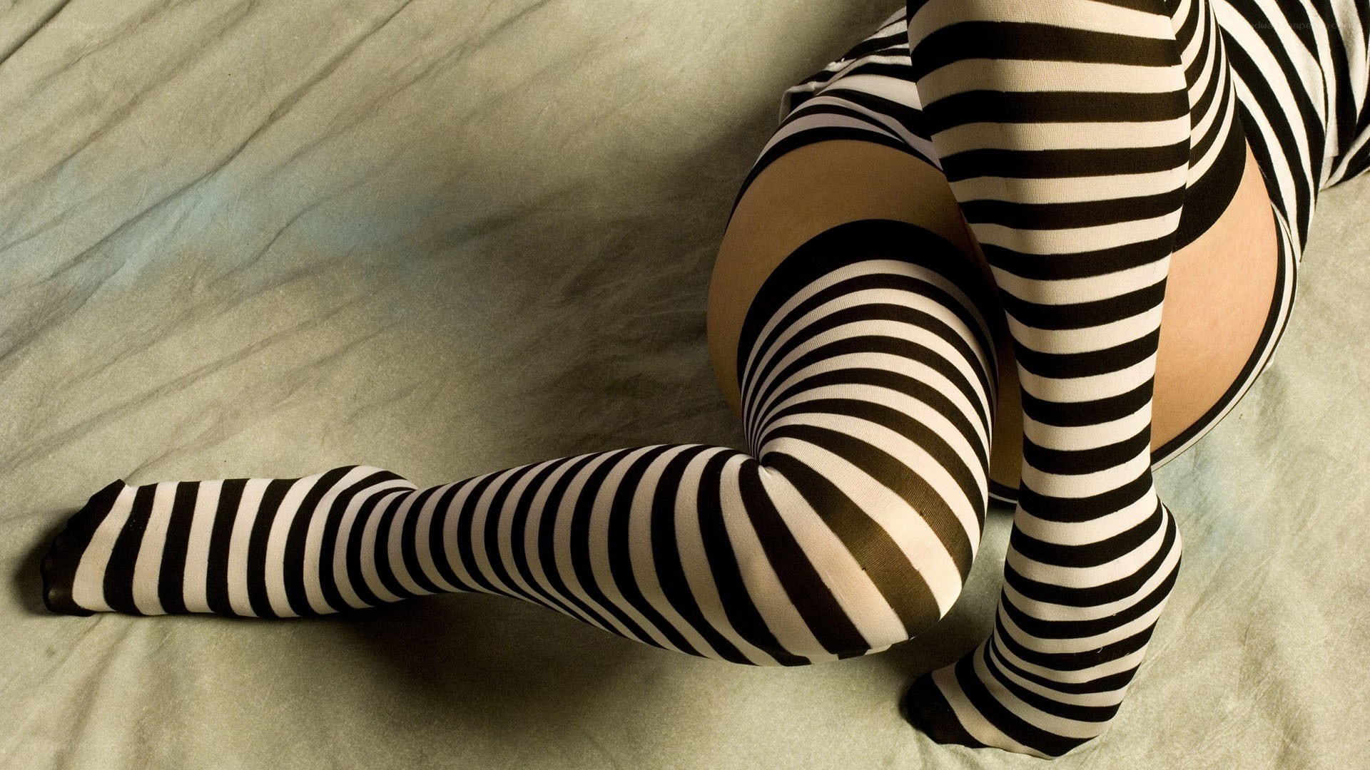 striped tights on legs