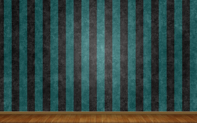 striped wall and wooden floor