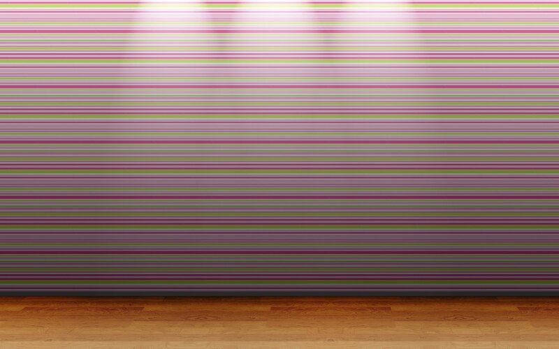 striped wall with wooden floor