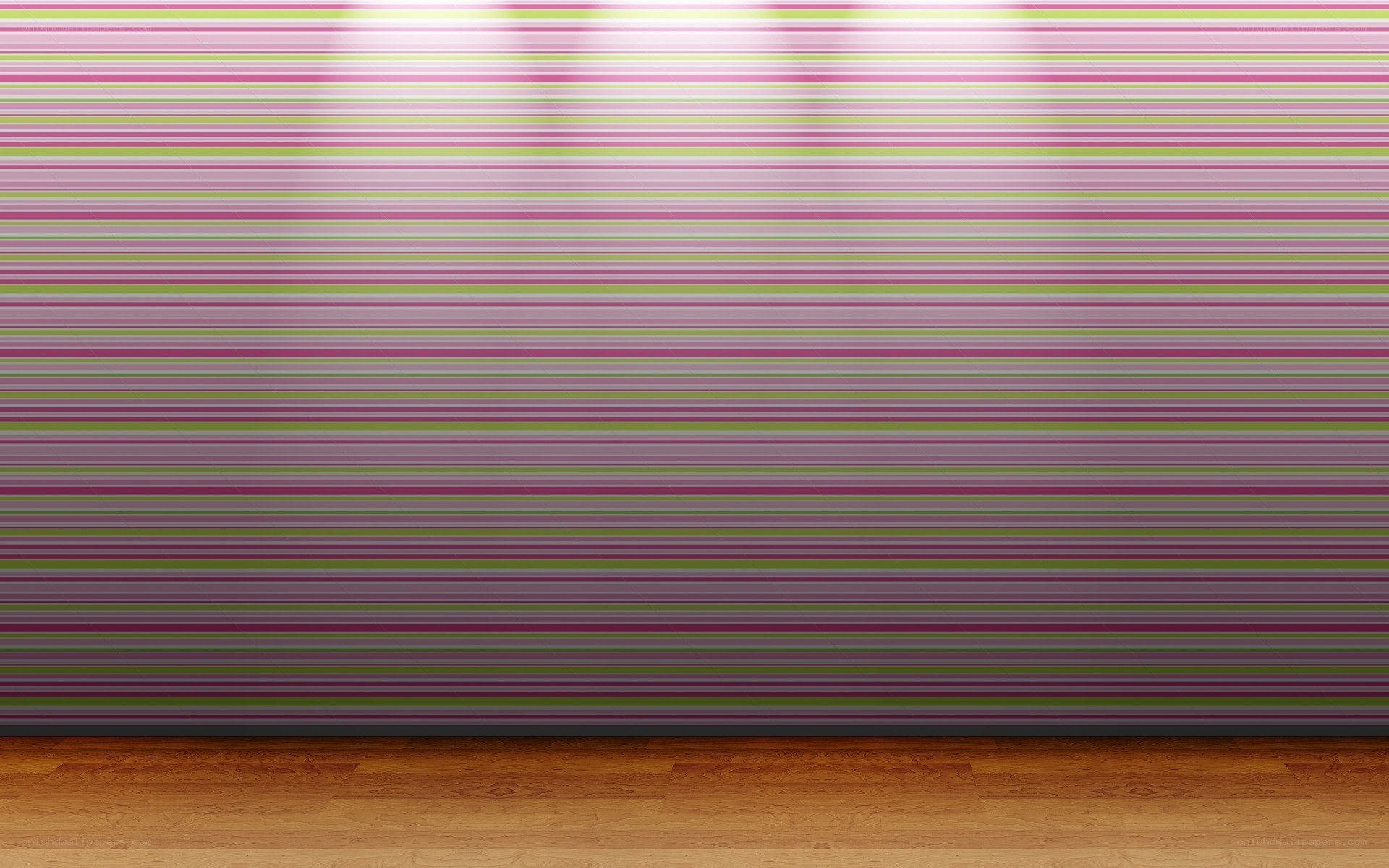 striped wall with wooden floor