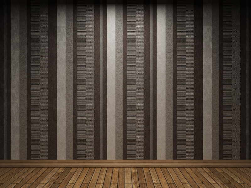 striped wallpaper room interior