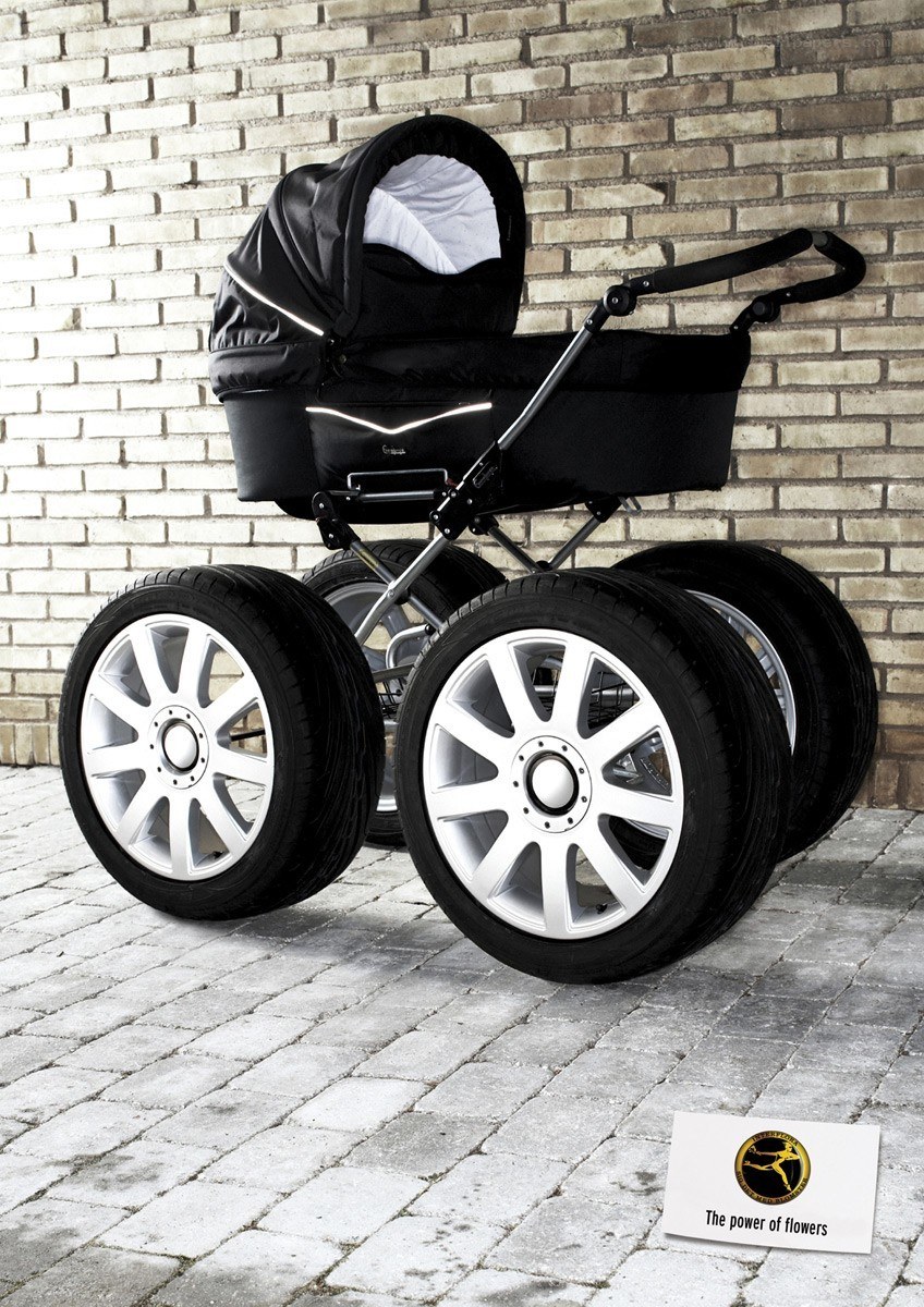 Stroller with oversized wheels