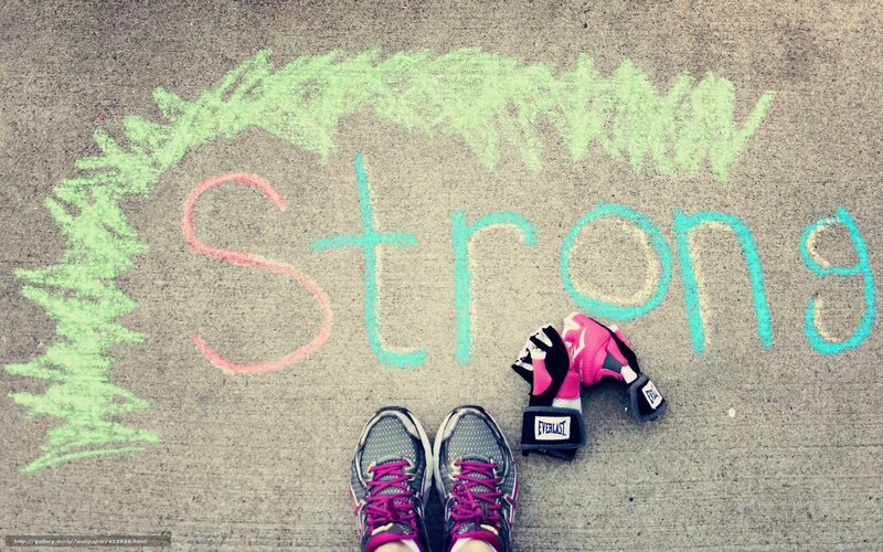 Strong chalk message with sneakers