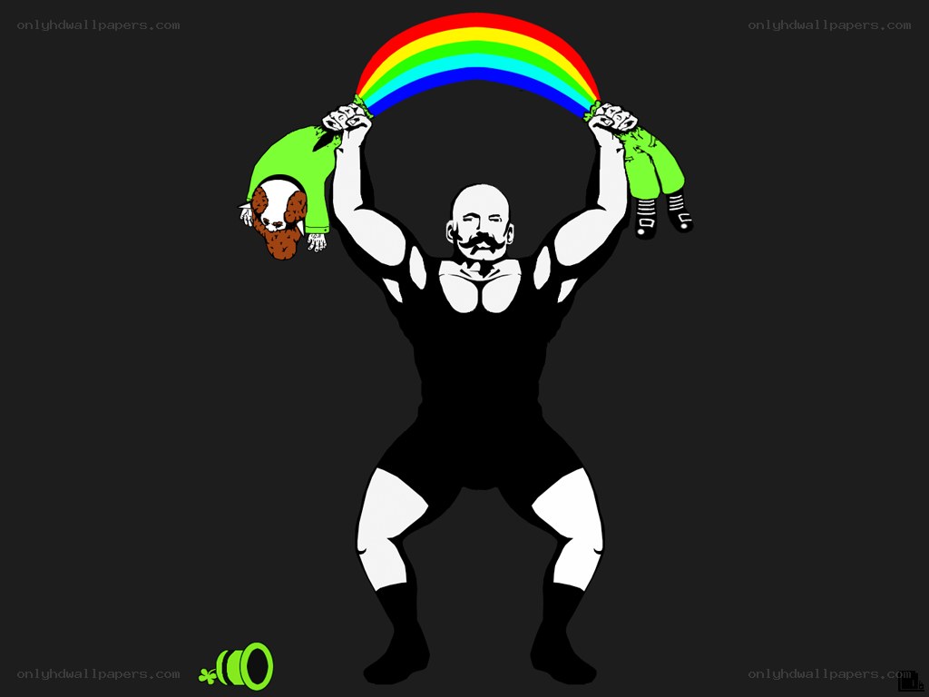 strongman lifting rainbow