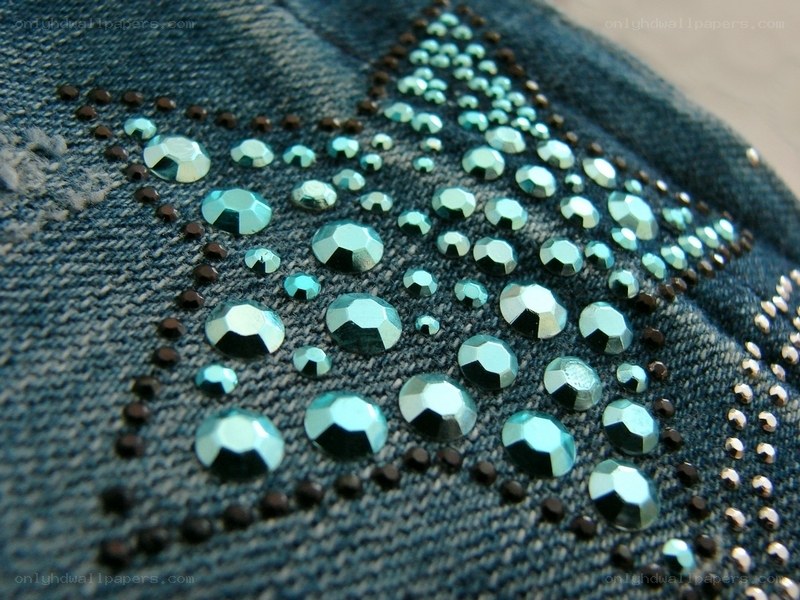 Studded denim fabric
