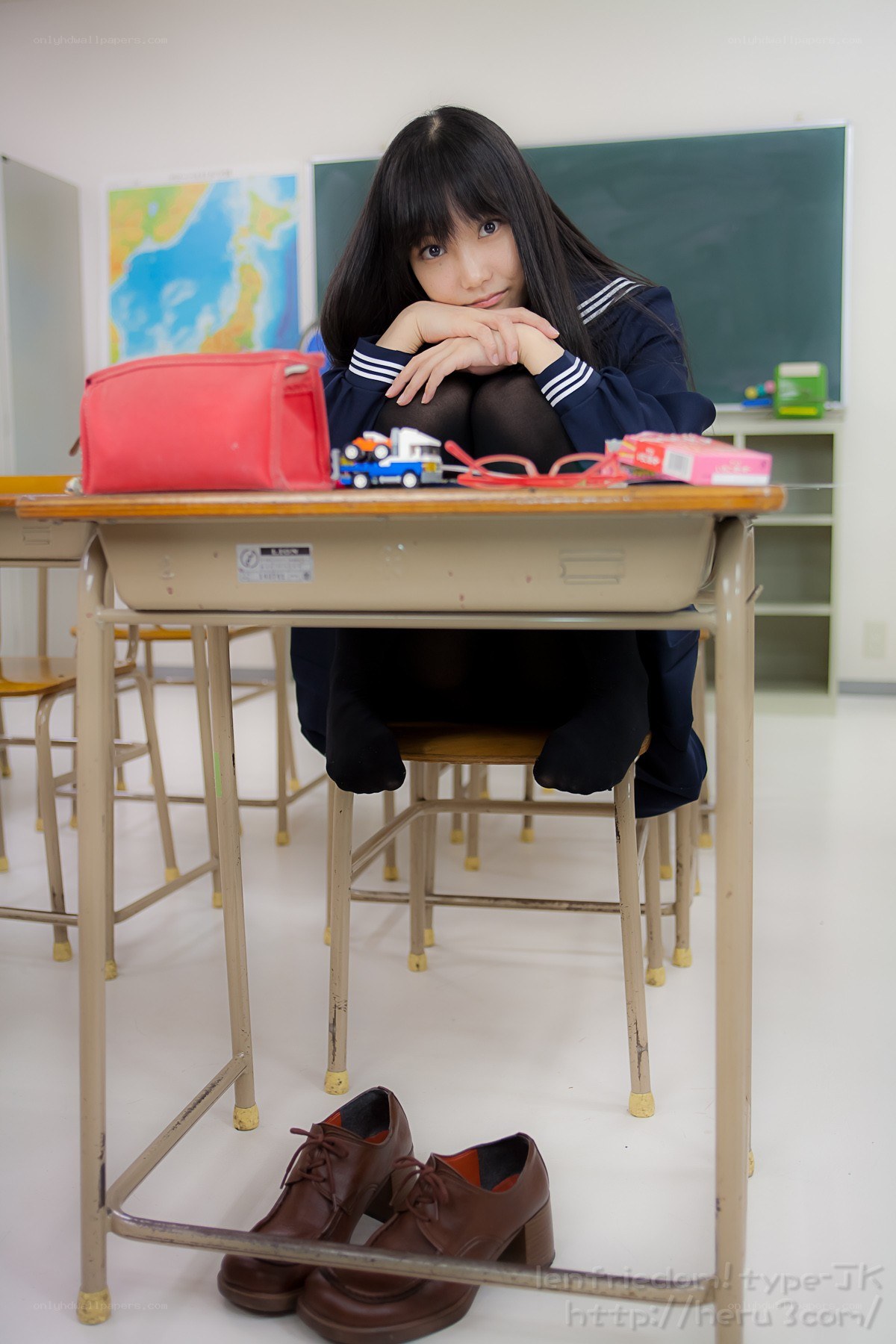Student at a school desk