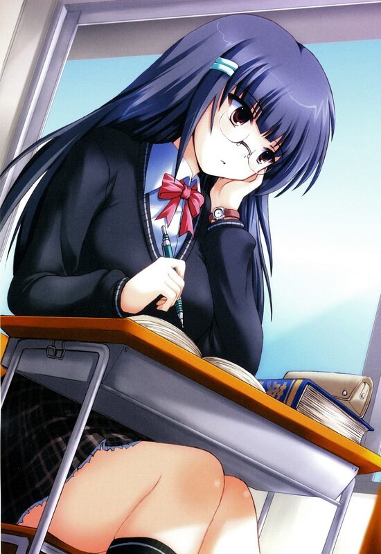 Student at her desk