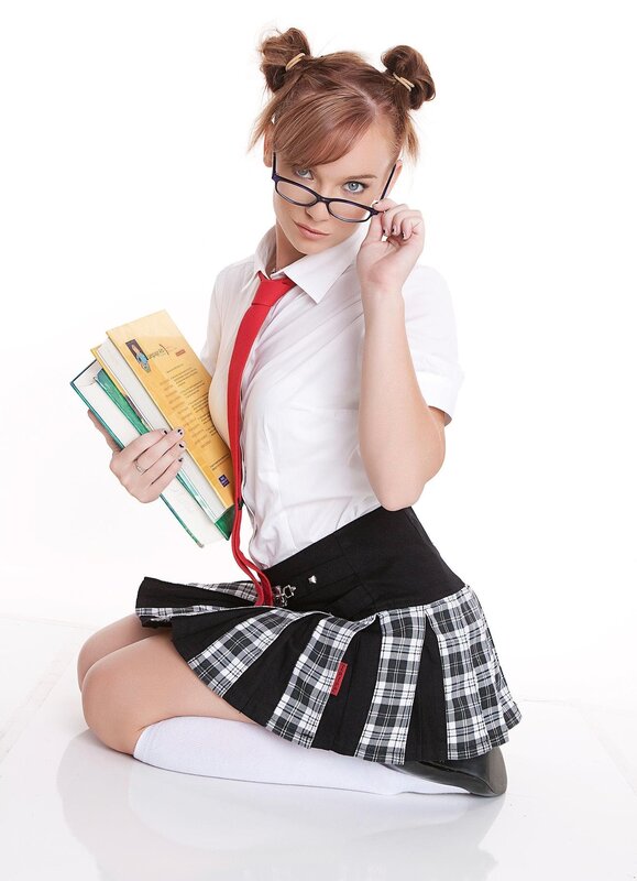 student girl with books