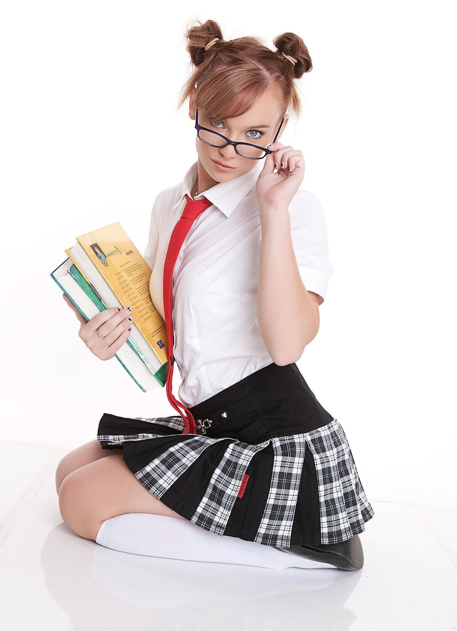 student girl with books