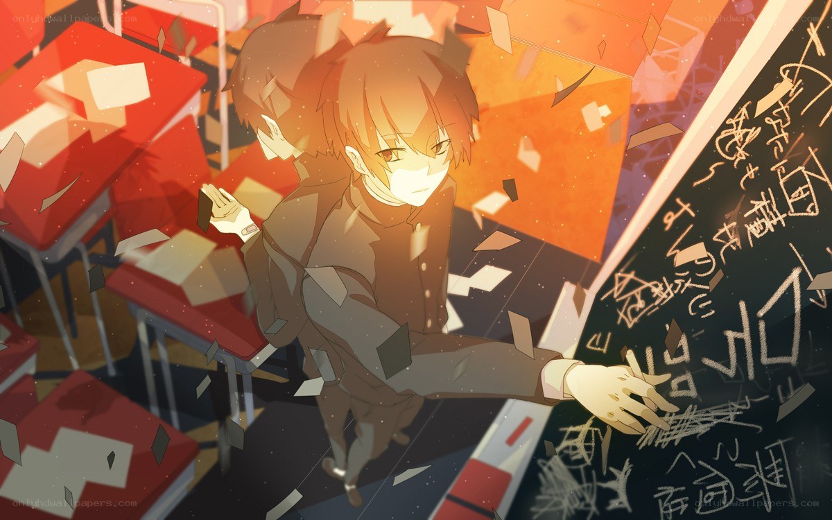 student in a chaotic classroom