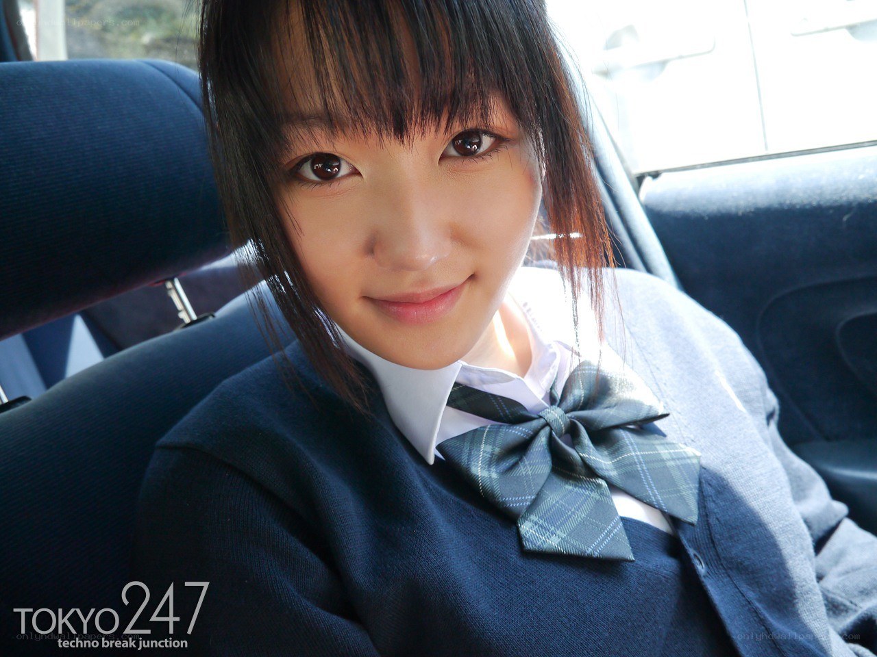 student in car uniform