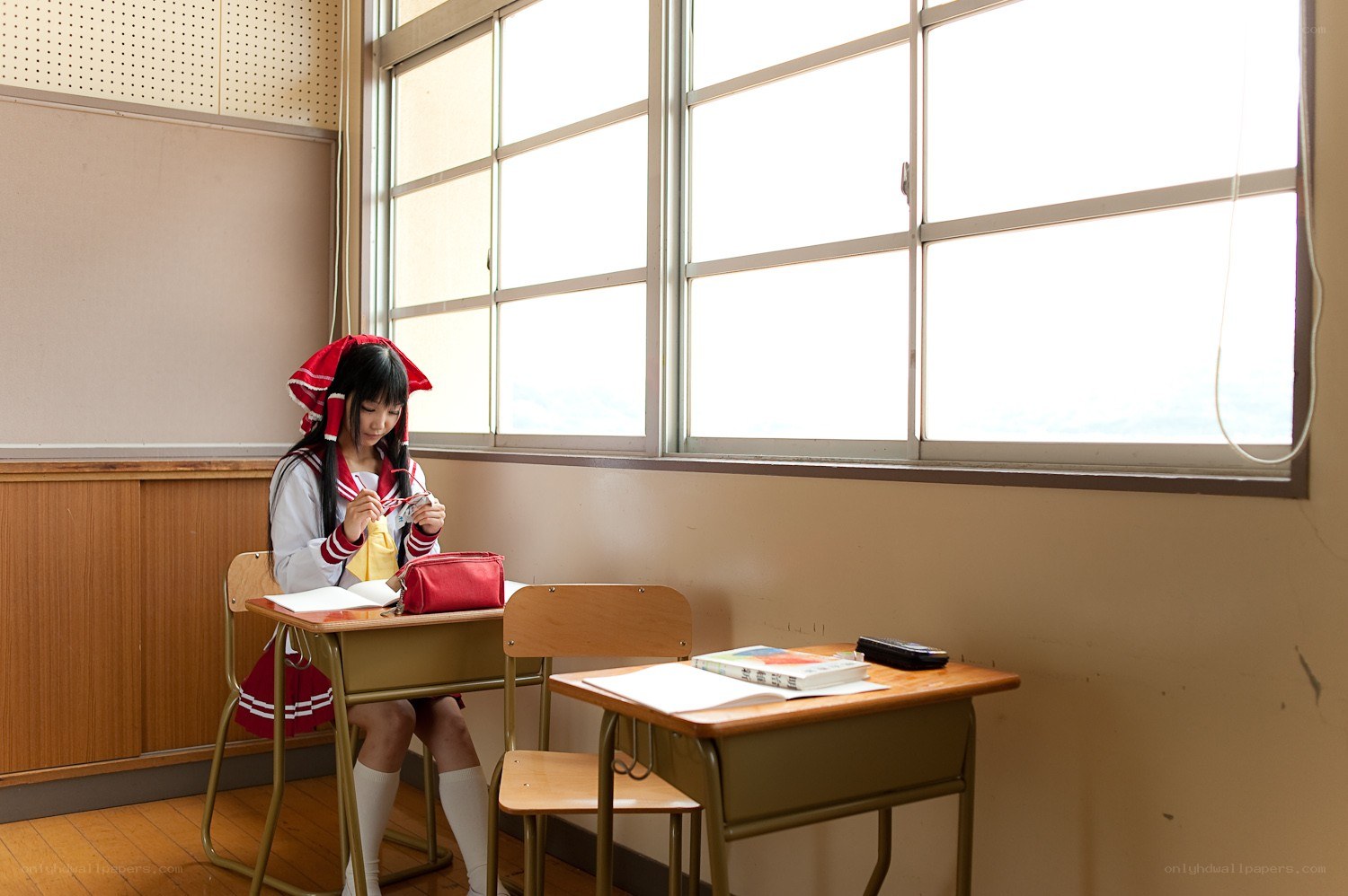 Student in classroom