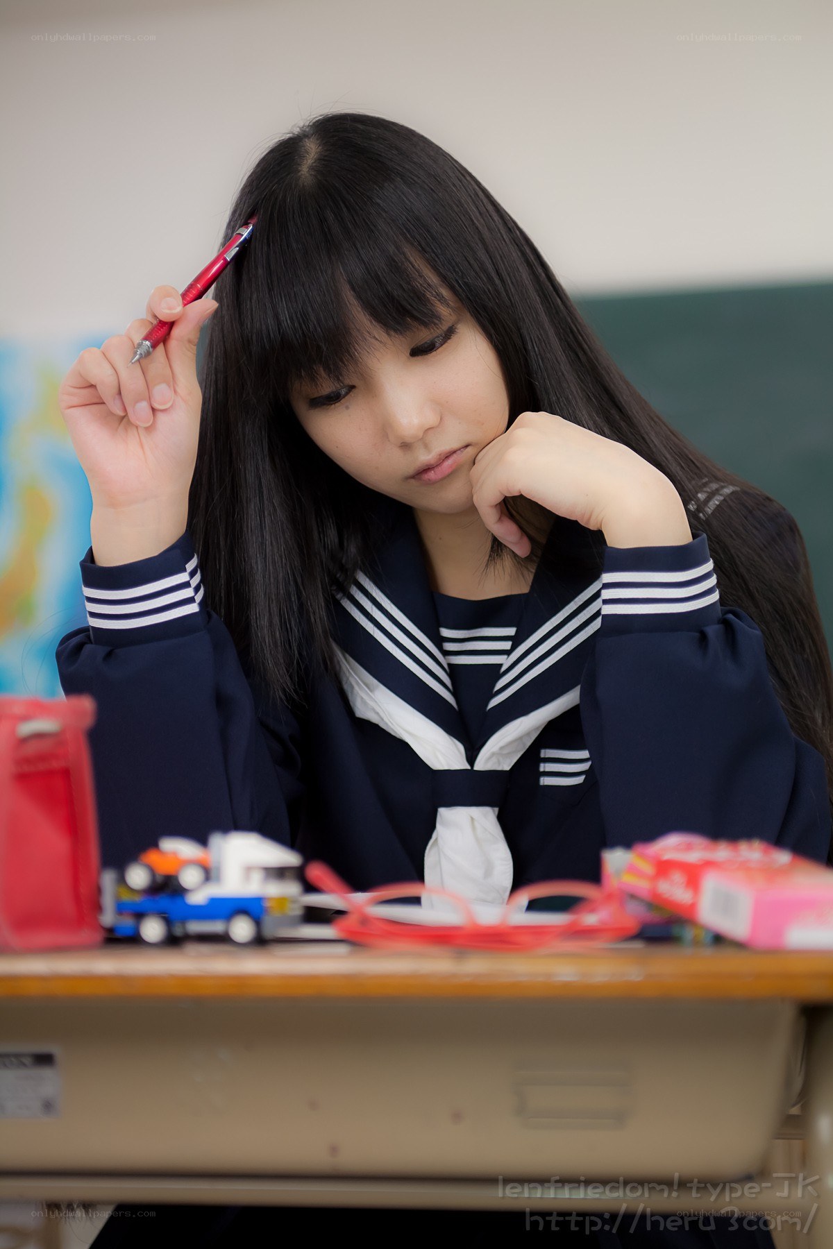 student in classroom