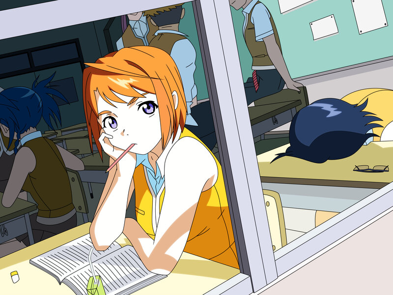 student in classroom