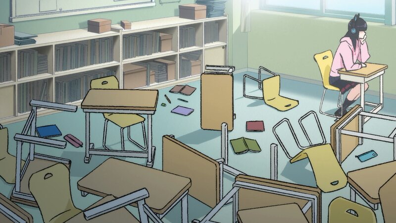 Student in Classroom — Green