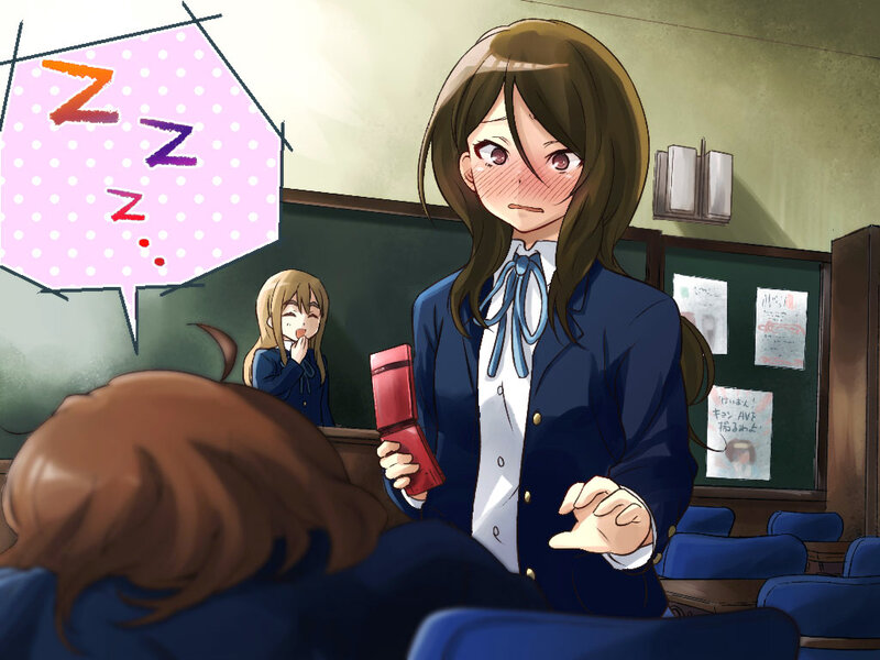 Student in classroom with sleeping classmate