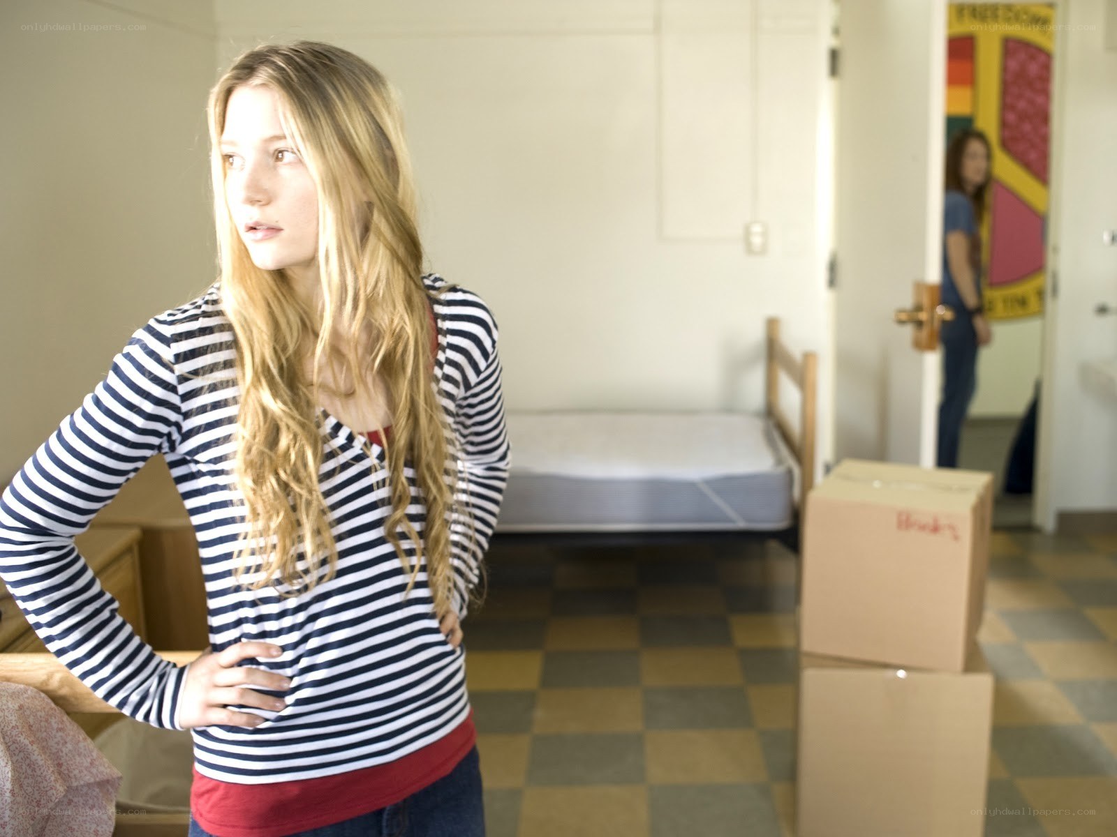 Student in dorm room