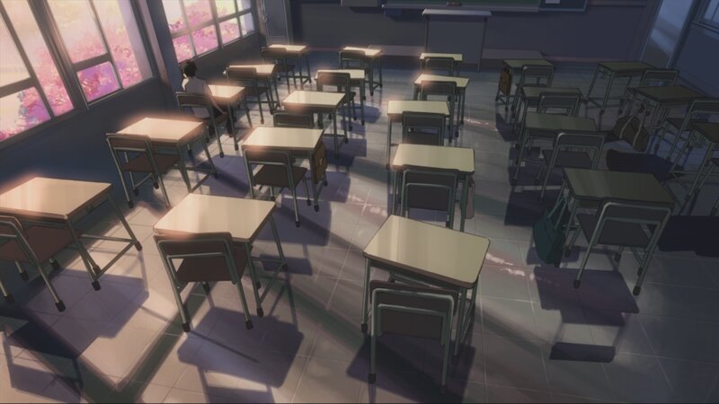 Student in Empty Classroom — Gray