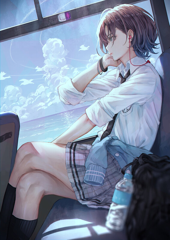 Student on a Bus