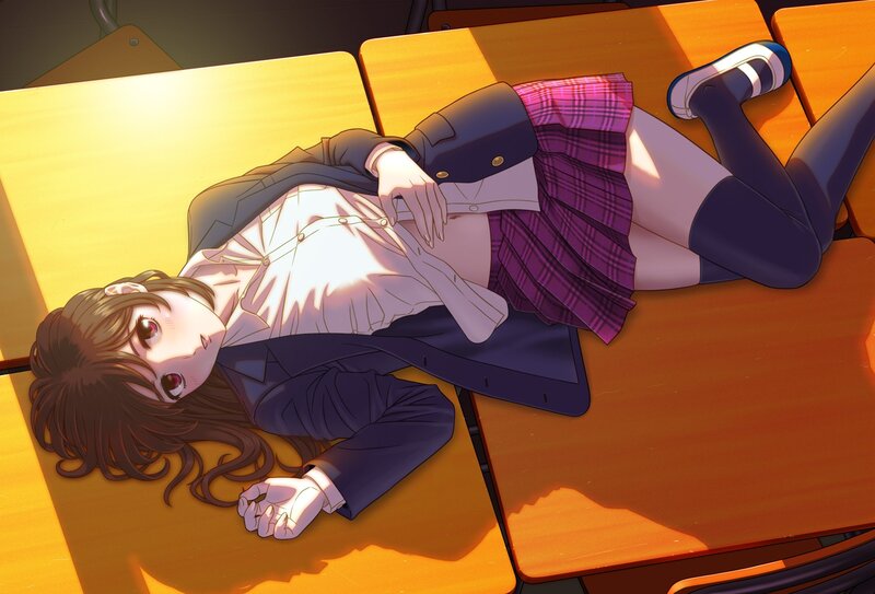 Student resting on desks