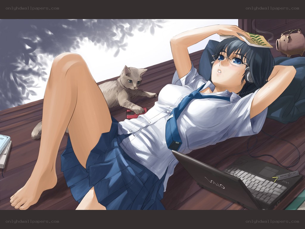 Student resting with cat