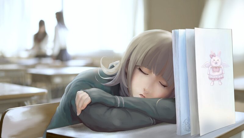 Student sleeping in classroom