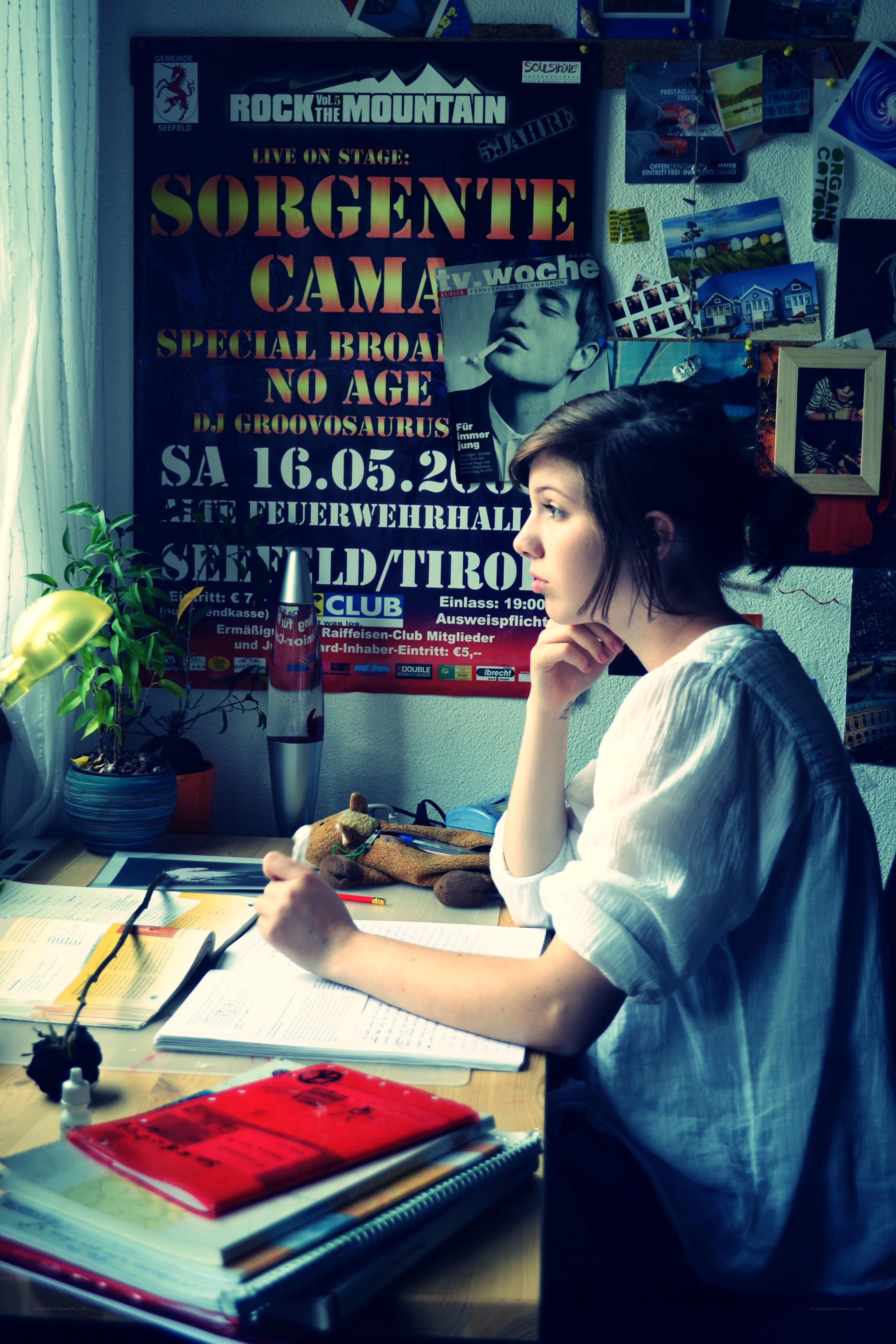 Student studying at a desk
