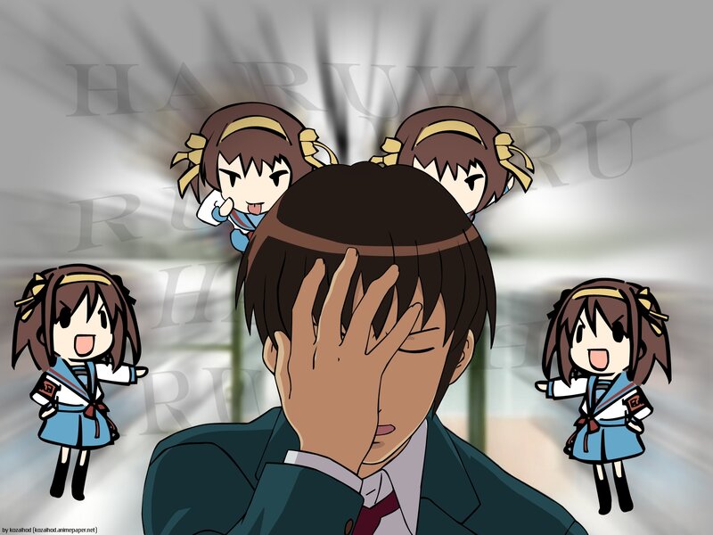 student with chibi girls