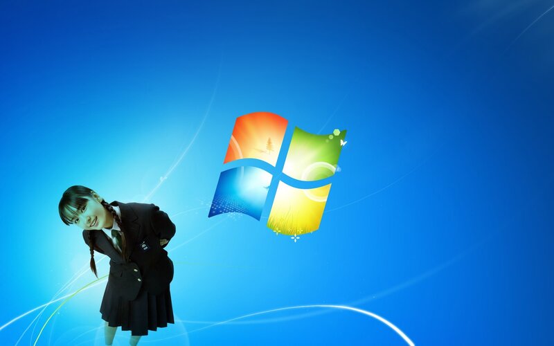 student with windows logo