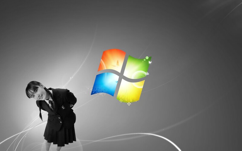 student with windows logo