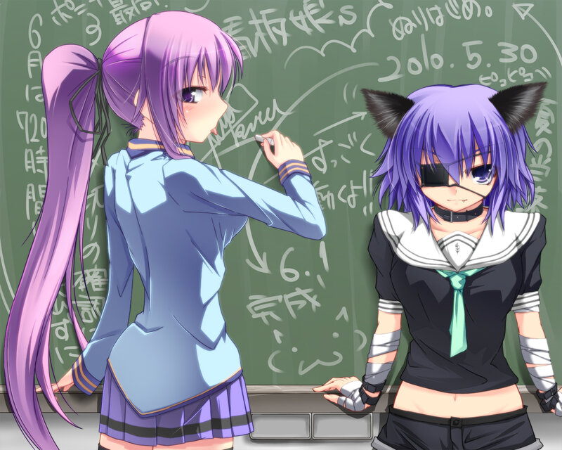 Students at a chalkboard