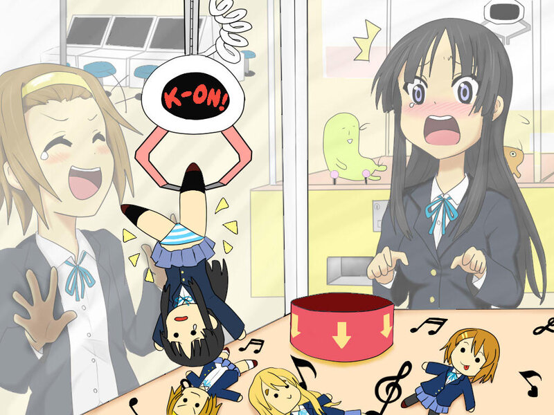 Students at a claw machine