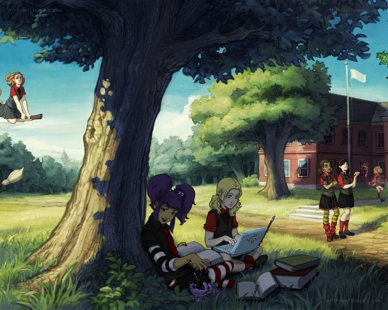 Students at a magical school