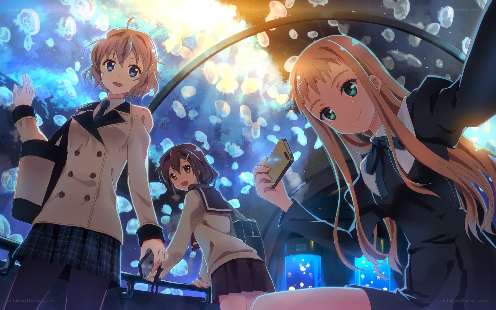 Students at an aquarium